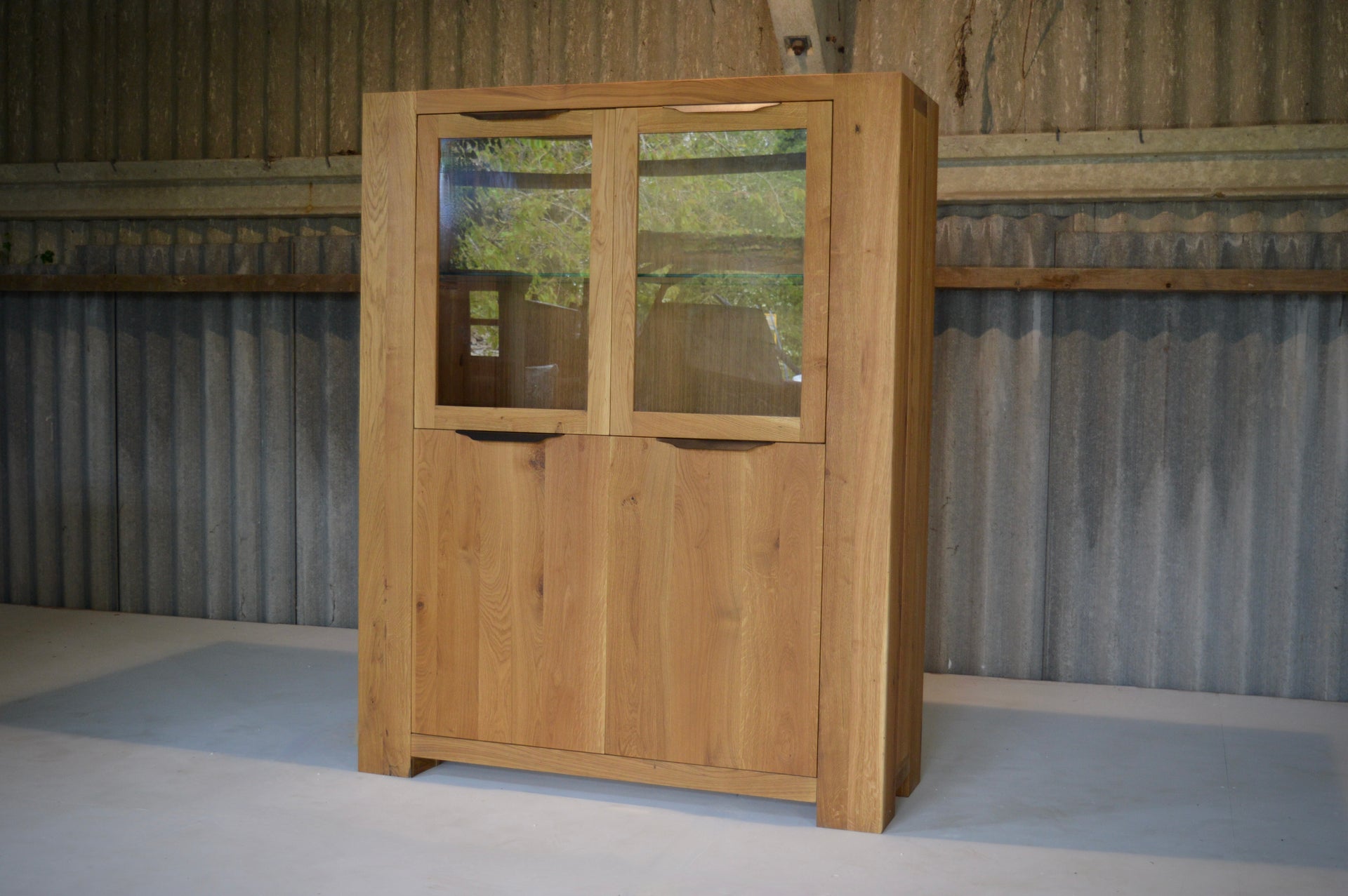 Solid Oak Large Highboard