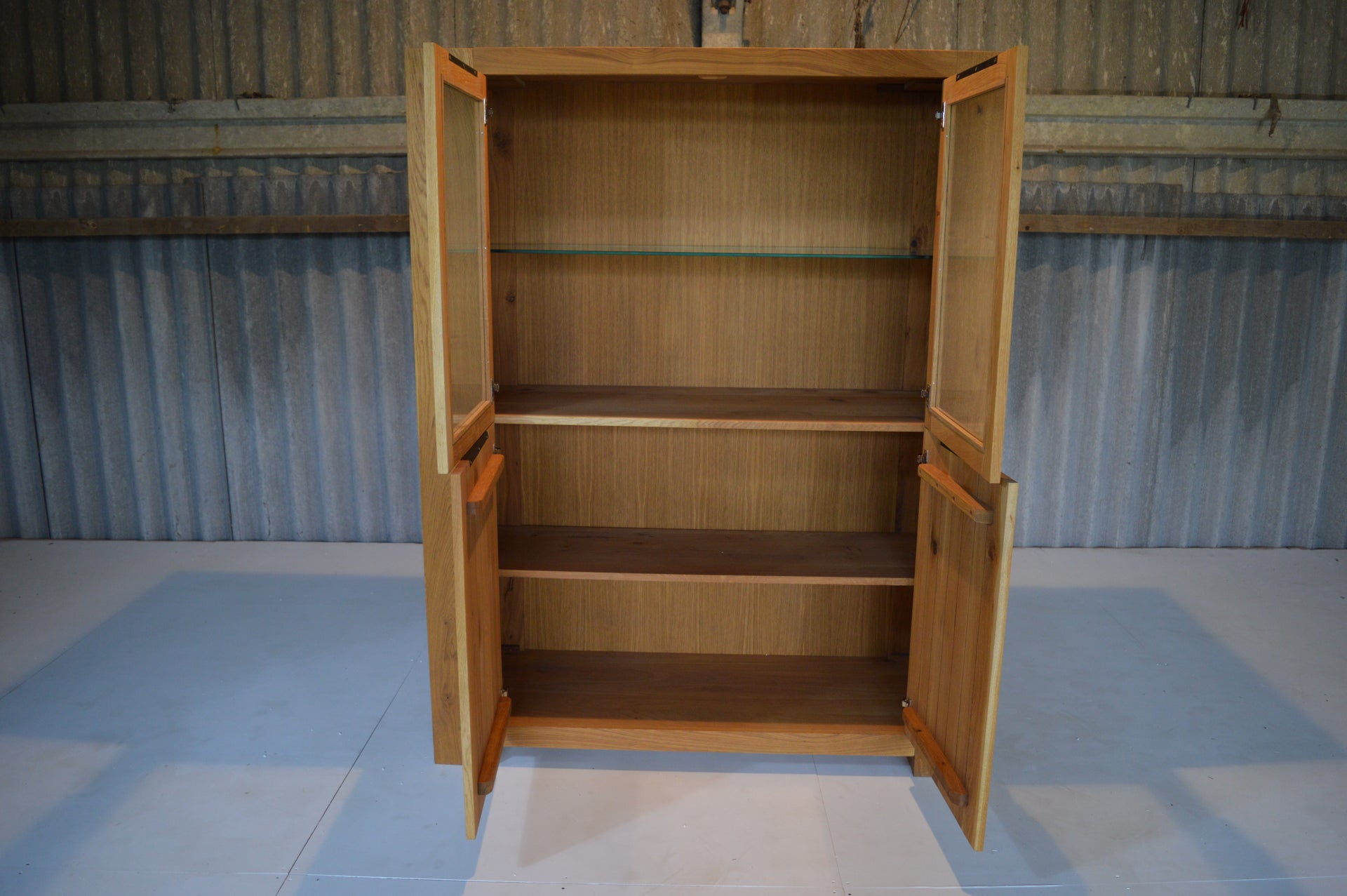 Solid Oak Large Highboard